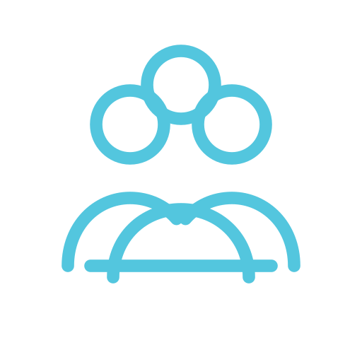 Outline icon of three people representing collaborative care.