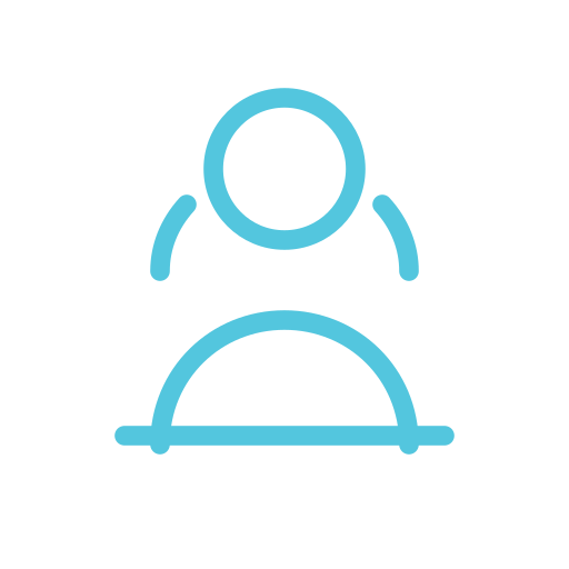 Outline icon of a person receiving focused one-on-one care.